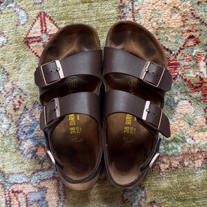 Birkenstock Milano Oiled Leather Dark Brown m Sandals
